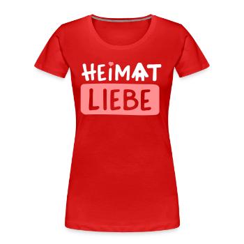 Heimatliebe - Frauen Premium Bio T-Shirt - Rot - Vorne - Mia (176cm)