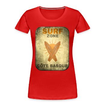 Surf zone 22 vintage - T-shirt bio Premium Femme - rouge - Devant - Mia (176cm)