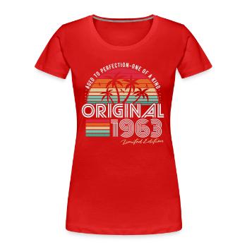 Vintage 1963 vintage birthday retro gift - Women's Premium Organic T-Shirt - red - Front - Mia (176cm)