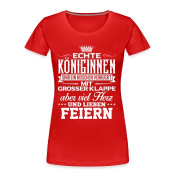 FEIERN - liebe - Frauen Premium Bio T-Shirt - Rot - Vorne - Mia (176cm)