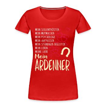 ARDENNER - mein - Frauen Premium Bio T-Shirt - Rot - Vorne - Mia (176cm)