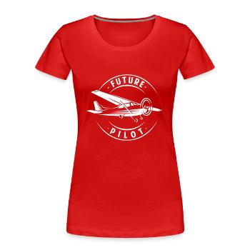 Future Pilot - aeronautics pilot airplane gift - Women's Premium Organic T-Shirt - red - Front - Mia (176cm)