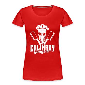 Culinary Gangster - butcher & skull cook - Frauen Premium Bio T-Shirt - Rot - Vorne - Mia (176cm)
