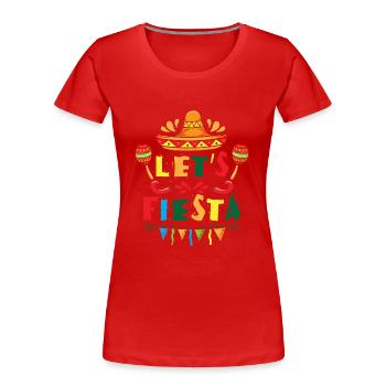 Let's Fiesta - sombrero mexican spanish holiday - Frauen Premium Bio T-Shirt - Rot - Vorne - Mia (176cm)