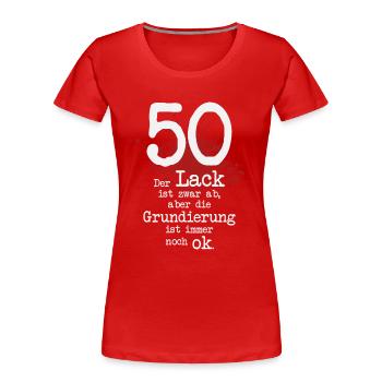 fünfzigster Geburtstag - Frauen Premium Bio T-Shirt - Rot - Vorne - Mia (176cm)