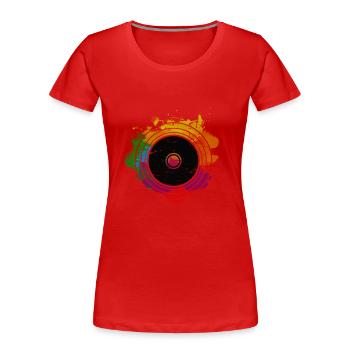 VINYL Schallplatte - Frauen Premium Bio T-Shirt - Rot - Vorne - Mia (176cm)