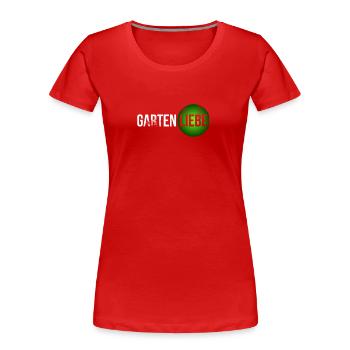Gartenliebe Rasen Blumenbeet Hochbeet - Frauen Premium Bio T-Shirt - Rot - Vorne - Mia (176cm)
