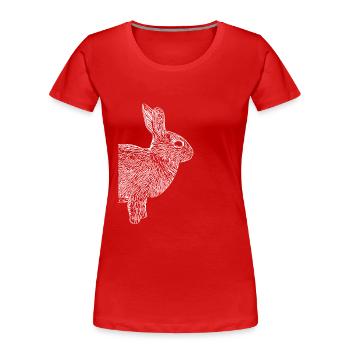 Lapin mignon Lapin Lapin Cadeau - T-shirt bio Premium Femme - rouge - Devant - Mia (176cm)