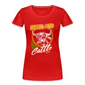 Highland cattle highland cattle - Women's Premium Organic T-Shirt - red - Front - Mia (176cm)