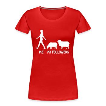 Ich Meine Follower Schaf Hirte Landwirt Bauer - Frauen Premium Bio T-Shirt - Rot - Vorne - Mia (176cm)