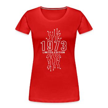 Anniversaire 1973 Gaming Limited Edition Gamer - T-shirt bio Premium Femme - rouge - Devant - Mia (176cm)