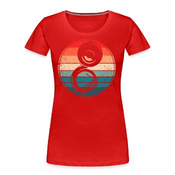 Sousaphone Brass Band Tuba Instrument Musicien - T-shirt bio Premium Femme - rouge - Devant - Mia (176cm)