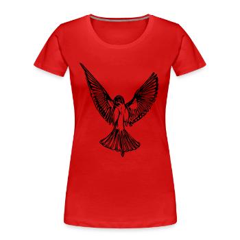 Vogel - Frauen Premium Bio T-Shirt - Rot - Vorne - Mia (176cm)
