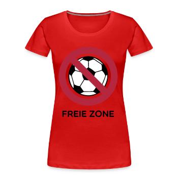 Anti Fussball - Frauen Premium Bio T-Shirt - Rot - Vorne - Mia (176cm)