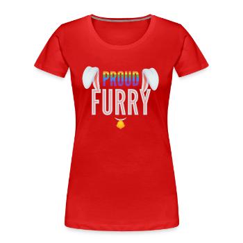 Furry, Furry Orgueil, furry fandom, - T-shirt bio Premium Femme - rouge - Devant - Mia (176cm)