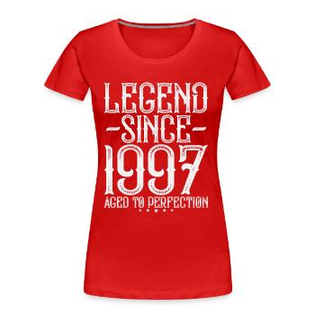 Legend 1997 Vintage Vintage Birthday Gift - Women's Premium Organic T-Shirt - red - Front - Mia (176cm)