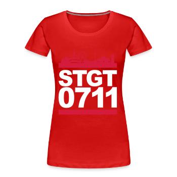 STGT 0711 - Frauen Premium Bio T-Shirt - Rot - Vorne - Mia (176cm)