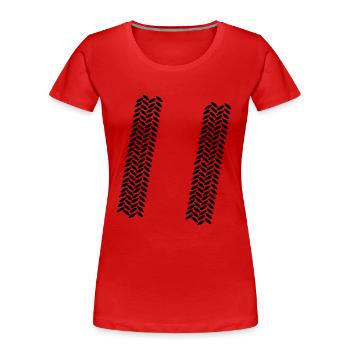 Reifen - Spur - Frauen Premium Bio T-Shirt - Rot - Vorne - Mia (176cm)