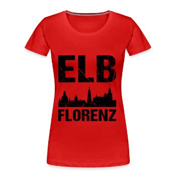 Elbflorenz Dresden - Frauen Premium Bio T-Shirt - Rot - Vorne - Mia (176cm)