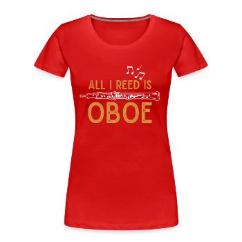 Oboe Oboist Orchester Musiker - Frauen Premium Bio T-Shirt - Rot - Vorne - Mia (176cm)