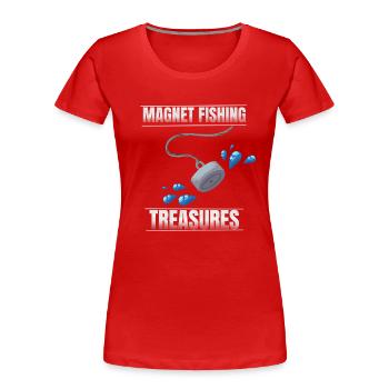 Magnetfischen - Frauen Premium Bio T-Shirt - Rot - Vorne - Mia (176cm)