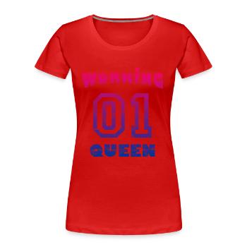Arbeit Job Workaholic - Working Queen vintage - Frauen Premium Bio T-Shirt - Rot - Vorne - Mia (176cm)