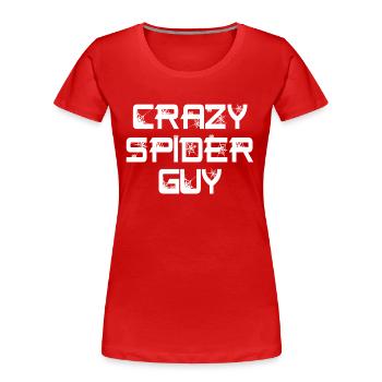 Drôle Crazy Spider Guy Pet Spider Propriétaire - T-shirt bio Premium Femme - rouge - Devant - Mia (176cm)