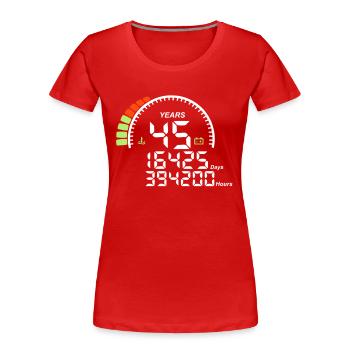 years 45 years anniversary meter - Women's Premium Organic T-Shirt - red - Front - Mia (176cm)