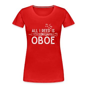 Oboe Oboist Orchester Musiker - Frauen Premium Bio T-Shirt - Rot - Vorne - Mia (176cm)