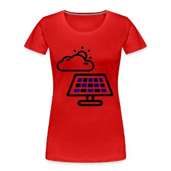 Solar Energie Panele - Frauen Premium Bio T-Shirt - Rot - Vorne - Mia (176cm)