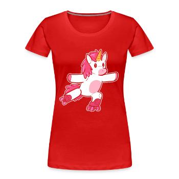 Patins à roulettes Patins à roues alignées - T-shirt bio Premium Femme - rouge - Devant - Mia (176cm)