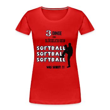 Softball Team Mannschaft Spieler Spiel Baseball - Frauen Premium Bio T-Shirt - Rot - Vorne - Mia (176cm)