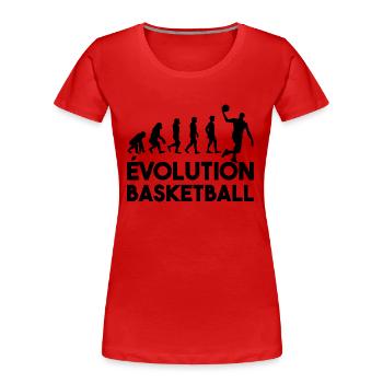 Basketball-Evolution - Frauen Premium Bio T-Shirt - Rot - Vorne - Mia (176cm)