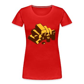 Gold - Frauen Premium Bio T-Shirt - Rot - Vorne - Mia (176cm)