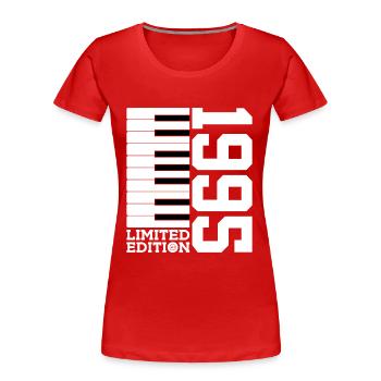 PIANO 31E ANNIVERSAIRE PIANO ÉDITION LIMITÉE 1995 - T-shirt bio Premium Femme - rouge - Devant - Mia (176cm)