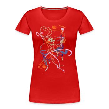 Kunst - Frauen Premium Bio T-Shirt - Rot - Vorne - Mia (176cm)