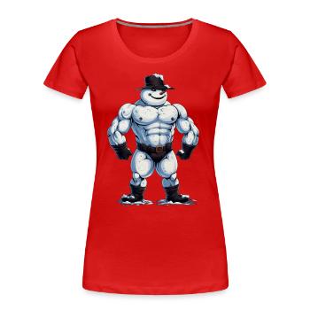 ok… Ein Bodybuilder Schneemann… - Frauen Premium Bio T-Shirt - Rot - Vorne - Mia (176cm)