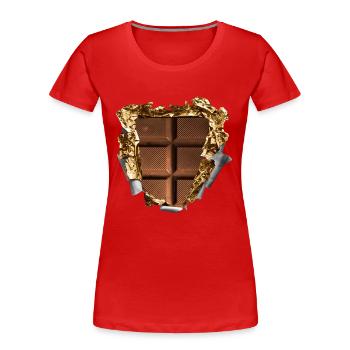 six pack schokolade - Frauen Premium Bio T-Shirt - Rot - Vorne - Mia (176cm)