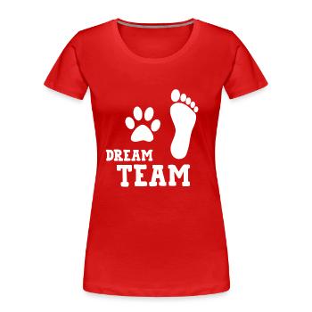 Dream Team Funny Dog Shirt - Women's Premium Organic T-Shirt - red - Front - Mia (176cm)