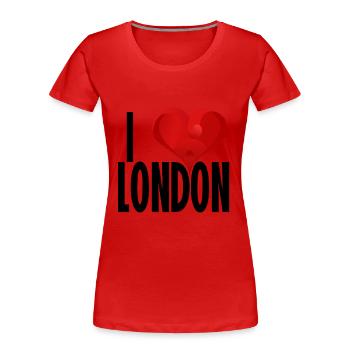 ICH LIEBE LONDON schwarz - Frauen Premium Bio T-Shirt - Rot - Vorne - Mia (176cm)