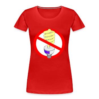 energy saving lamp - Women's Premium Organic T-Shirt - red - Front - Mia (176cm)