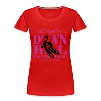 Downhill - Mountainbiking - T-shirt bio Premium Femme - rouge - Devant - Mia (176cm)