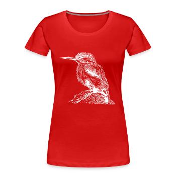 Süsser Eisvogel am Fluss - Frauen Premium Bio T-Shirt - Rot - Vorne - Mia (176cm)