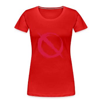 Interdiction interdite - T-shirt bio Premium Femme - rouge - Devant - Mia (176cm)