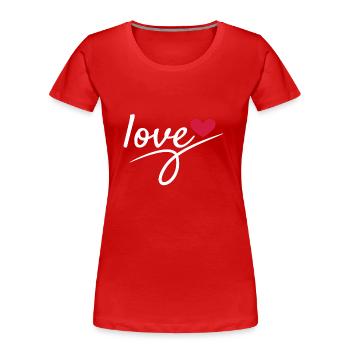 Liebe Valentinstag Romantisch - Frauen Premium Bio T-Shirt - Rot - Vorne - Mia (176cm)