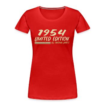1954 Geburtstagsgeschenkidee 1954 - Frauen Premium Bio T-Shirt - Rot - Vorne - Mia (176cm)