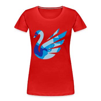 BLUE SWAN / BLAUER SCHWAN - CAMO / CAMOUFLAGE - Frauen Premium Bio T-Shirt - Rot - Vorne - Mia (176cm)
