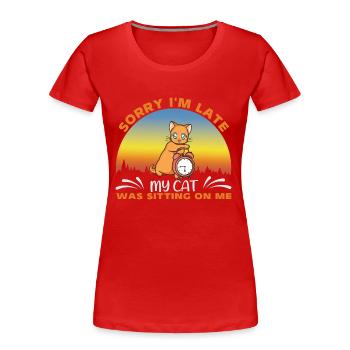 Cute red cat - Women's Premium Organic T-Shirt - red - Front - Mia (176cm)