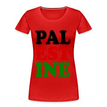 Palestine - T-shirt bio Premium Femme - rouge - Devant - Mia (176cm)
