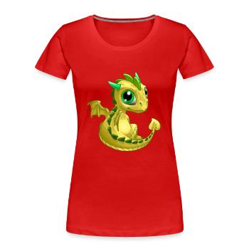 Baby Dragon Yellow | Cute Yellow Baby Dragon - Women's Premium Organic T-Shirt - red - Front - Mia (176cm)